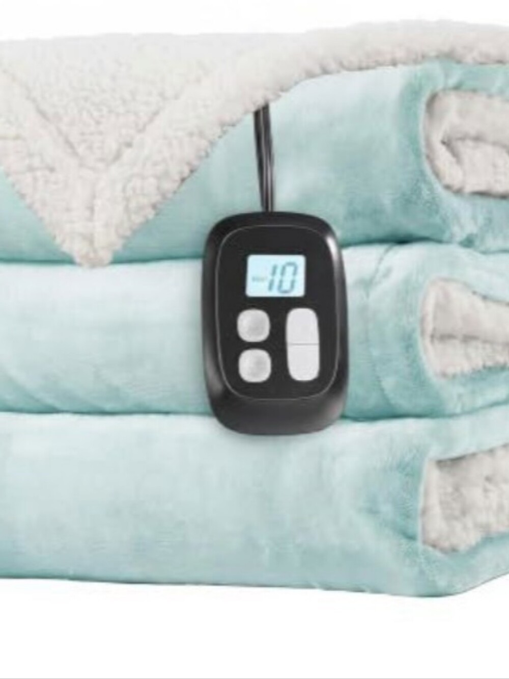 Laffy Lo Heated Plush Sherpa Heated Blanket 72x84- Light Aqua